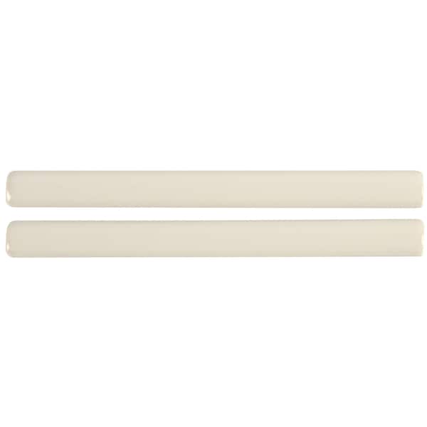 Antique White 5/8 In. X 6 In. Glazed Ceramic Quarter Round Molding Floor And Wall Tile, 20PK